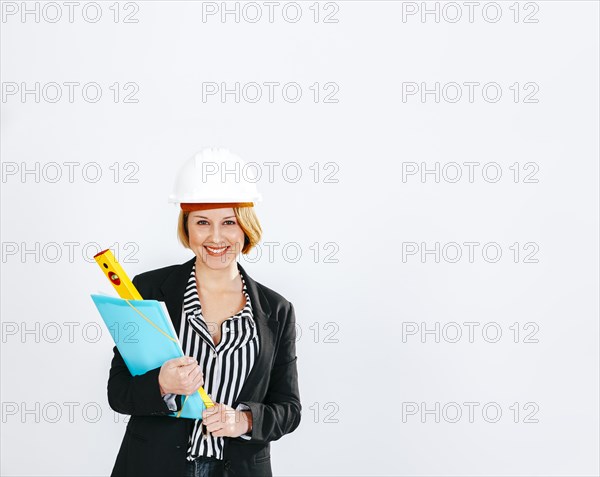 Cheerful constructor with blueprints