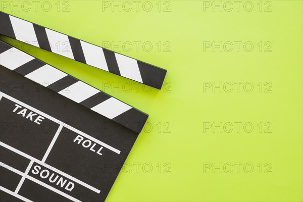 Clapperboard green background