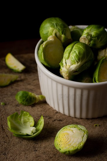 Close up brussels sprouts table