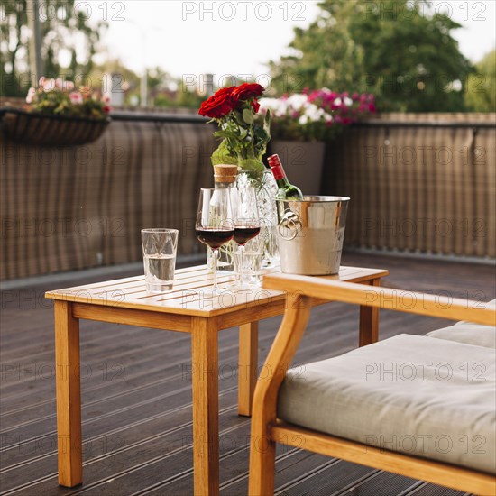 Couple enjoying drink outdoors