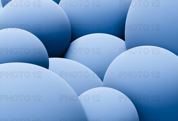 Creative wallpaper with blue spheres