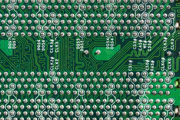 Detailed view computer circuit board