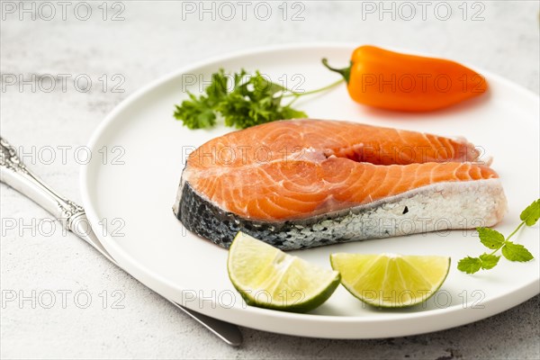 High angle assortment with delicious fish lime