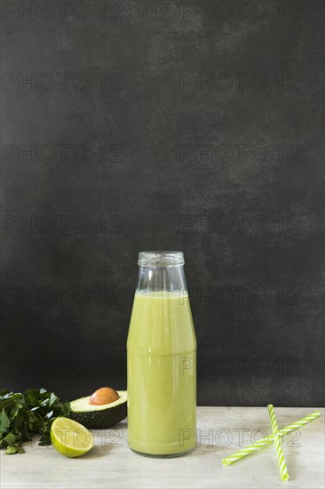 High angle avocado smoothie