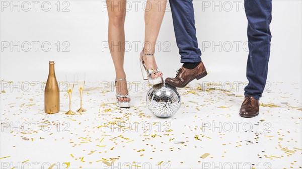 Legs couple disco ball party
