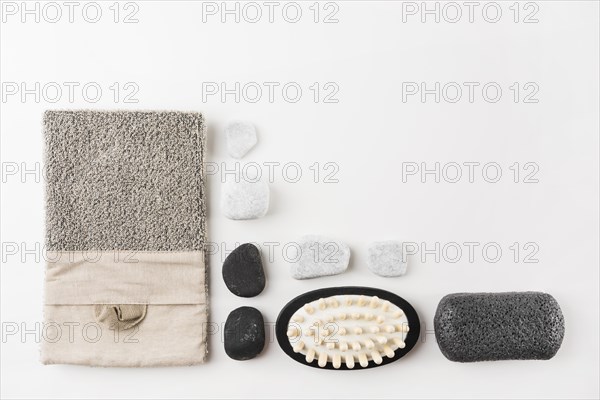 Loofah spa stones massage brush pumice stone isolated white background