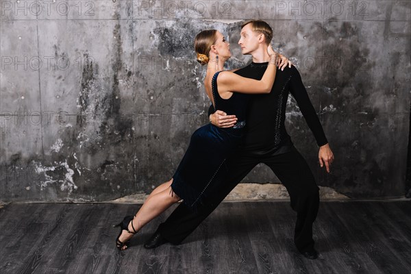 Partners looking each other during dance