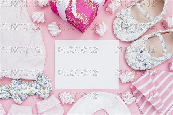 Pink composition newborn clothes