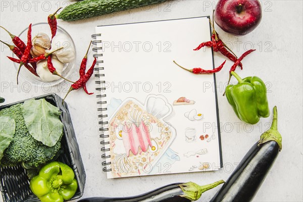 Recipe book ingredient white background