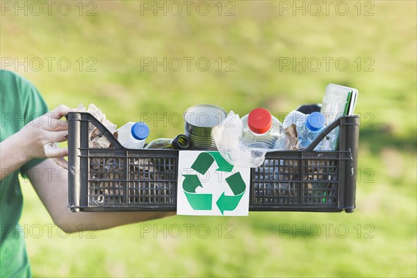 Recycle concept with box rubbish