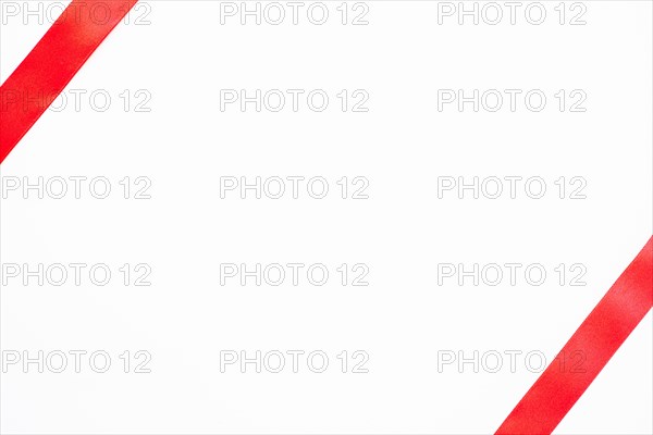 Red ribbon blank white background