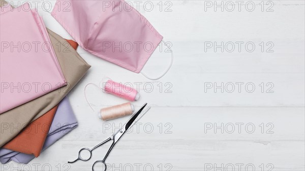 Sewing kit pink fabric mask