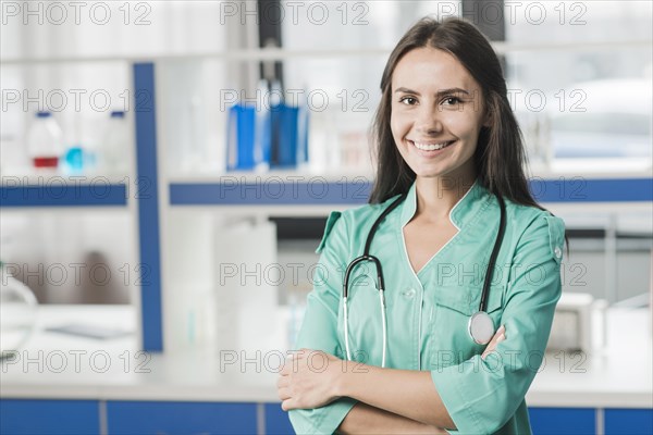 Smiling young woman medic