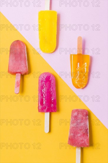 Top view ice cream sticks