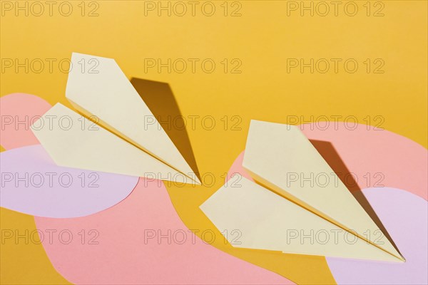 Top view paper planes arrangement