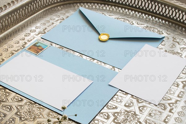 Vintage envelopes with gold stamp