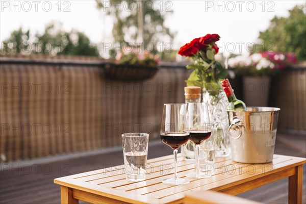 Wine glass restaurant setting