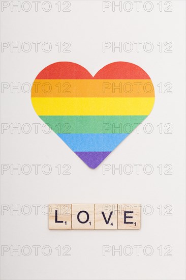 Word love wooden cubes lgbt heart