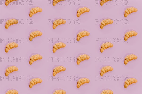 Bakery pattern with baked croissant