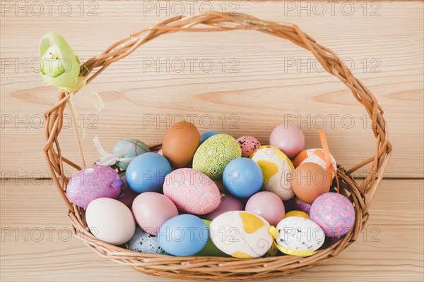 Basket with easter eggs