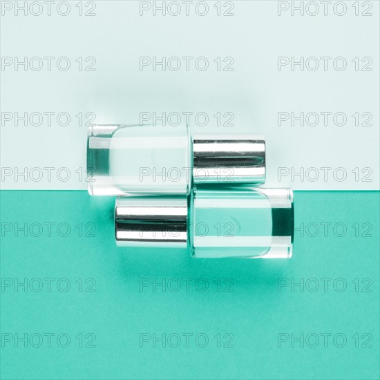 Bottles teal nail polish bottles dual background