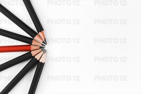 Composition pencils white background