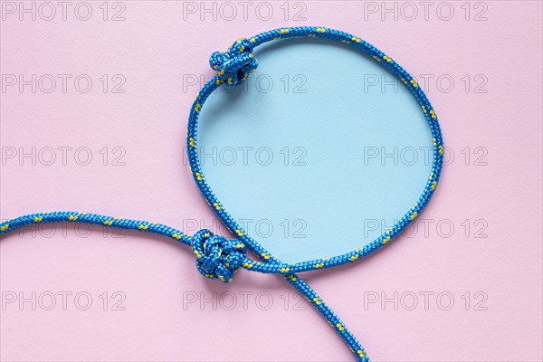 Copy space blue rope knot loop