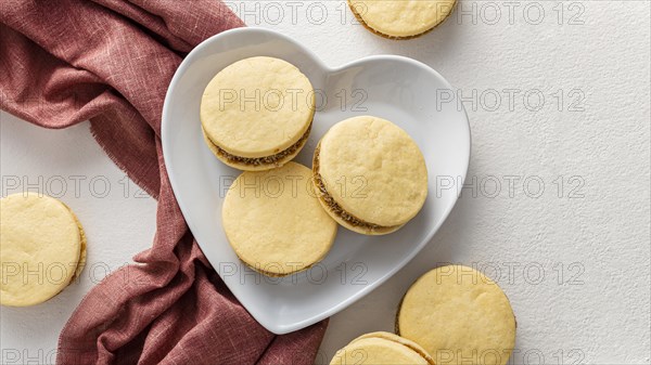 Delicious alfajores cookies concept