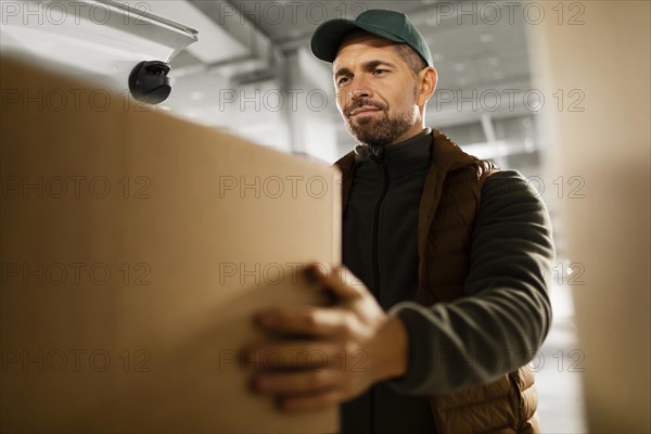 Delivery man with package