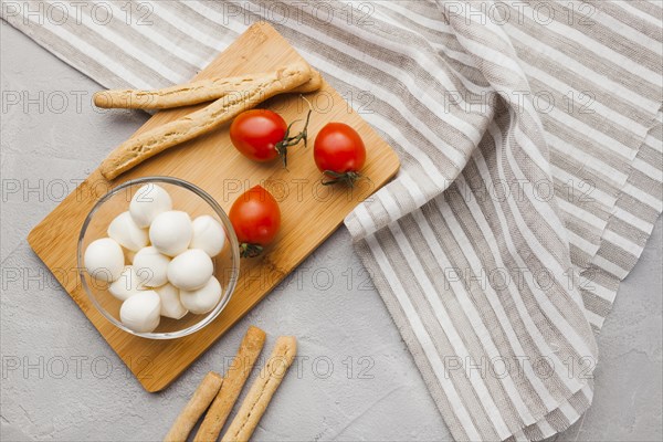 Flat lay cheese composition