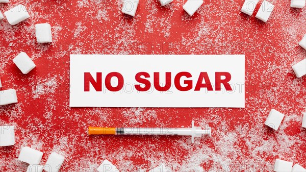 Flat lay no sugar message