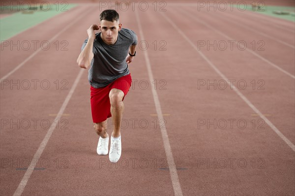 Full shot athlete running