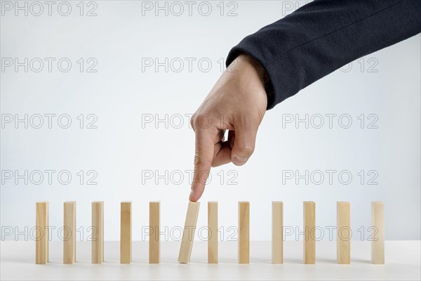 High angle wooden blocks arranged desk