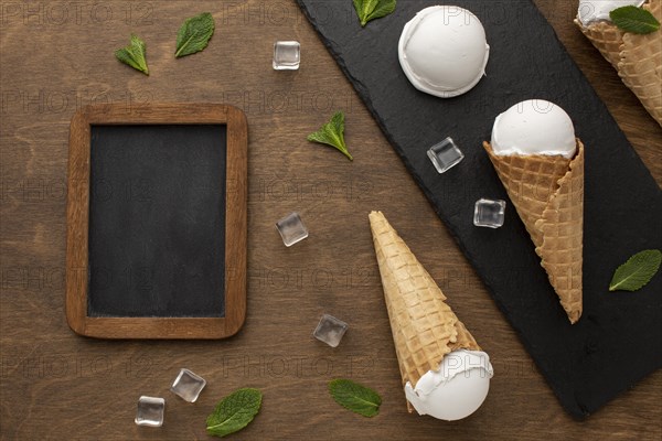 Ice cream cone with chalkboard