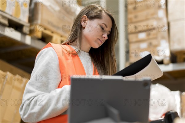 Low angle woman working