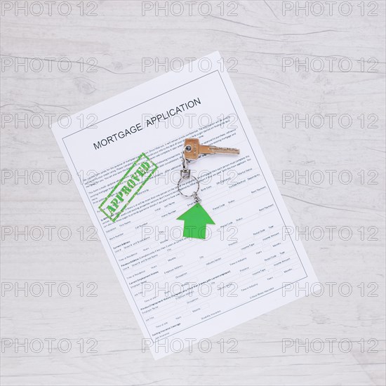 Paper credit request with green stamp