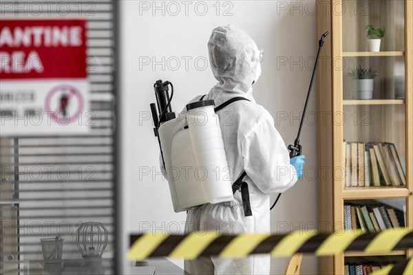 Person special equipment disinfecting restricted area
