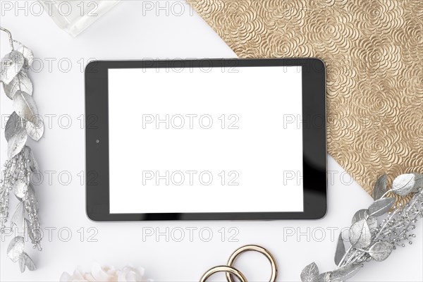 Tablet mock up with decorations