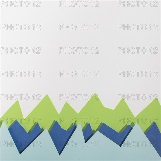 Top view colorful paper arrangement