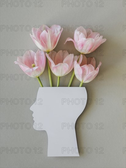 Top view composition optimism concept with flowers