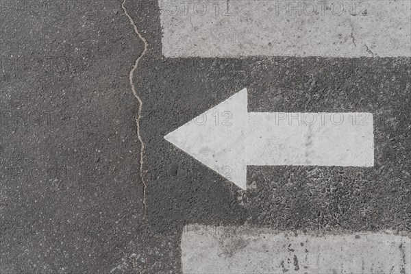 Top view road sign with arrow