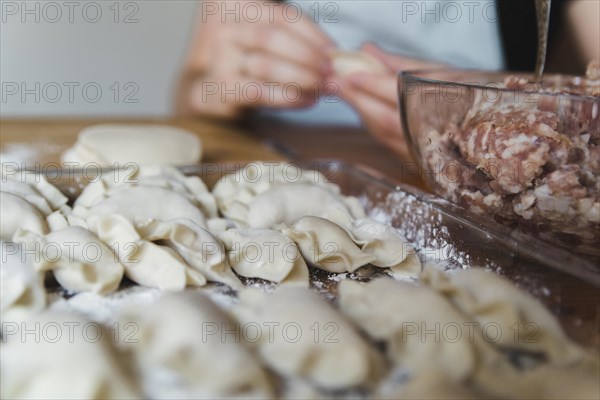 Woman making food chinese new year