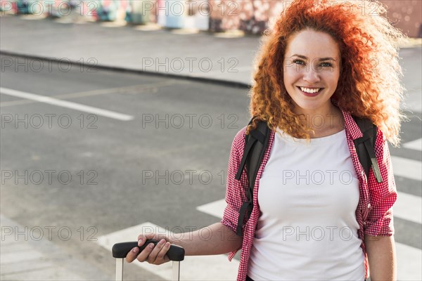 Woman traveling around world