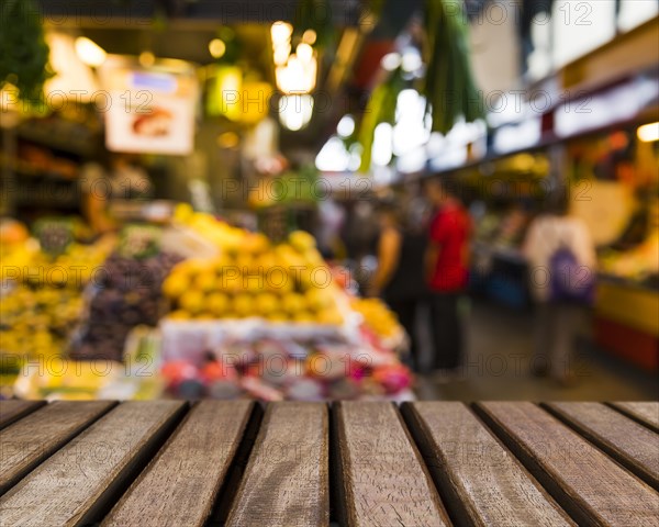 Wooden surface looking out fruits