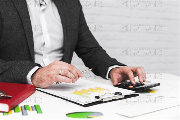 Business man working office desktop