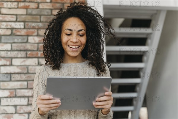 Businesswoman with tablet