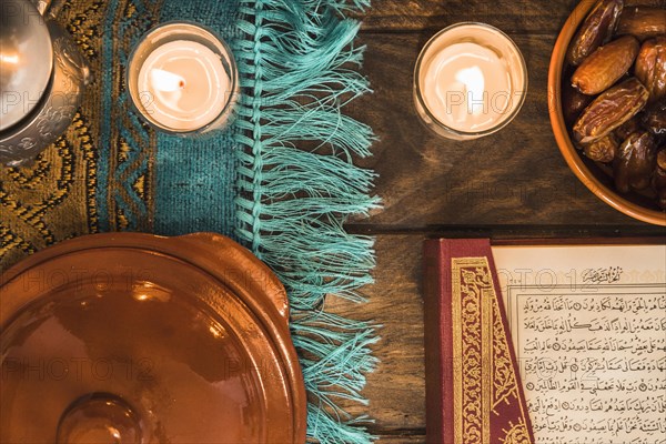 Candles near quran dates