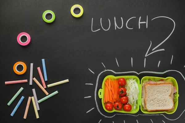 Drawings blackboard with sandwich