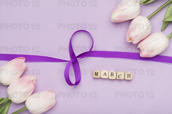 Elegant ribbon symbol flowers