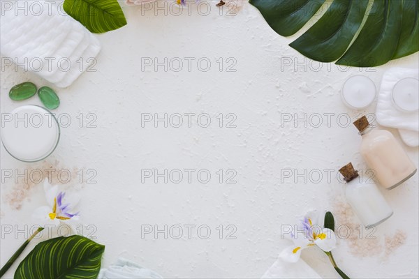 Frame bath products white background